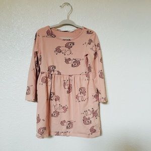 SOLD EUR 98/104 - US 3T-4T H&M Long Sleeve Pink Unicorn Dress